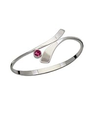 Ed Levin, Allemande Bracelet, Rhodolite Garnet, .925 Sterling Silver & 14K Gold, Sizes S - L, Expandable