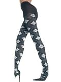 Argyle Tights Pantyhose Gray White Black pattern
