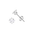 Sterling Silver Square Earrings - Stamping - 5 mm