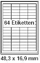 pripa Etikettenformat 48,5 x 16,9mm, 50 Blatt DIN A4 selbstklebende Etiketten.Der Einzelbogen ist aufgeteilt in64 Etiketten pro Bogen = 4 Spalten je 16 Reihen, 3200Etiketten. Andere Formate & Mengen verf&uuml;gbar.