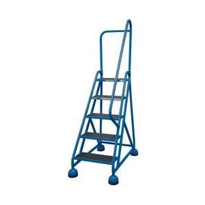 Rolling Ladder,5step,blue,right Handrail – COTTERMAN