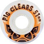 Pig Clears 51mm Skateboard Wheels Orange (Set Of 4)