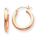 14k Rose Gold 3mm Hoop Earrings