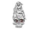 3712 - Skull Silver Pewter Emblems Flask