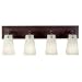 Four-Light Bathroom Fixture with Meringue White Glass