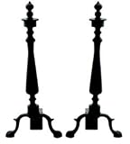 Large Black Urn Nipple Andirons