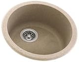 Swanstone KSRB-18 Round Bowl Kitchen Sink, Black Galaxy