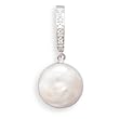 14k White Gold 5 Diamond/Coin Pearl Drop Slide