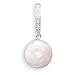 14k White Gold 5 Diamond/Coin Pearl Drop Slide
