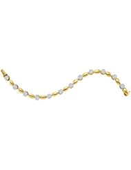 3 cttw 14k Yellow Gold Diamond Flower Bracelet (Real Diamonds: 3 cttw)