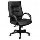 VL690 Series Executive High Back Leather Chair, Black Leather