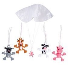 12 Farm Animal Paratrooper Toys