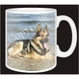 GERMAN SHEPHERD on BEACH Coffee MUG