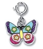 CHARM IT!© Glitter Butterfly Charm with Crystal Accents (526)