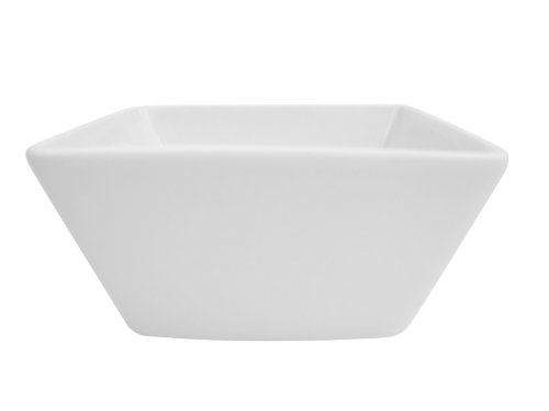 CAC China KSE-DB5 Kingsquare 5-Inch 13-Ounce Super White Porcelain Deep Square Bowl, Box of 36