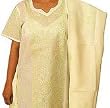Indian Cotton Shalwar Kameez Chikan Embroidery Yellow Size M (ncsk658)