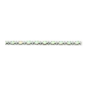 Sterling Silver Opal and Diamond Bracelet by A Great Jewelry Co.