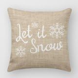 LINKWELL Home Decor Let It Snow Polyester Pillow Covers 16 X 16 Inches