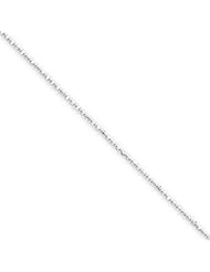 14k Gold White Gold 1.2mm Beaded Pendant Chain 16 Inches