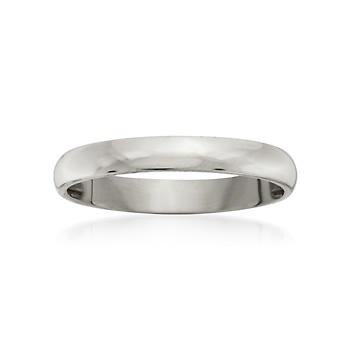 Women's 3mm 14kt White Gold Wedding Ring
