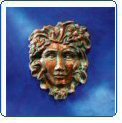 Hammered Copper 15 H x 12 W GREEN Man WOMAN Wall Art SCULPTURE Greenman PLAQUE by Good Directions