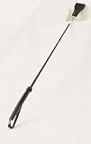 Reitgerte De Luxe mit Ledergriff, Schlaufe und Chromkapsel, Zierverstärkung am Übergang zum Schlag, Gerte 71 cm