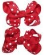 A Girl Company Set of 2 Red Polka Dot Hair Bows for Baby and Girl