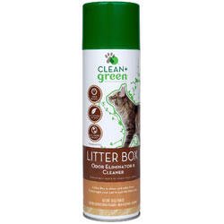 Clean + Green Litter Box Odor Eliminator, Cleaner and Stain Remover 16-oz