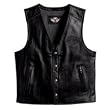 Men's Reflective Skull Leather Vest Extra Large