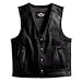 Men's Reflective Skull Leather Vest Extra Large