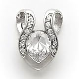 Sterling Silver CZ (Cubic Zirconia) Slide Pendant