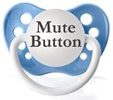 Expressions Pacifiers-MUTE BUTTON in Blue & White