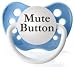 Expressions Pacifiers-"MUTE BUTTON" in Blue & White
