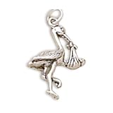 Stork with Baby Charm
