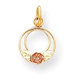 10k Black Hills Gold Open Flower Pendant