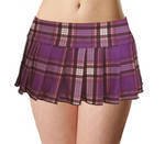 Sexy Schoolgirl Mini Skirt in Purple Plaid. Junior Size
