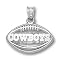 Dallas Cowboys NFL Pierced Football Pendant (Silver)