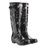 Hunter Women's RHS Tall Wellies Floral Black W23605 6 UK