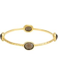Sterling Silver Bangle Bracelet With Bark Texture by US Gems