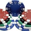 50 Clay Composite Dice Striped 11.5 gram Poker Chips, Choose from 9 colors