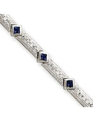 Sterling Silver Blue and Clear CZ Bracelet