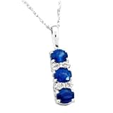 14K Triple Sapphire & Diamond Pendant