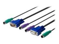 DIGITUS KVM Octopus Kabel K2 VGA 2xPS2-Maus 2xPS2-Tastatur HDB15-M HDB15-F 2xMiniDIN6-M 2x Preisvergleich