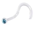 Clear BIOPLAST Indicolite SWAROVSKI Nose Screw Ring