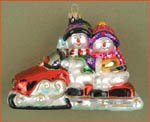 Margaret Cobane Glass Ornament - Snowmobile Buddies