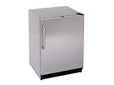 Summit SCR600LOSSD 24 Outdoor All-Refrigerator with 5.5 cu. ft. Capacity, Hidden Evaporator, Interior Light, Lock, Solid Door and Approved for Commercial Use