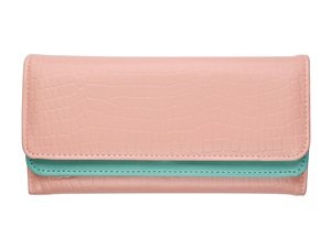 KLOUD City ® Pink Synthetic Leather Stone Pattern Double Layer Women Wallet