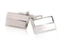 Modern Rectangular Silver Cufflinks with Brushed and Polished Finish with Gift Box