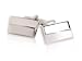 Modern Rectangular Silver Cufflinks with Brushed and Polished Finish with Presentation Box