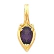 14K Yellow Gold Amethyst Pendant/Pearl Enhancer